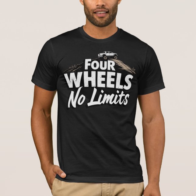 Camiseta Four Wheels, No Limits (Frente)