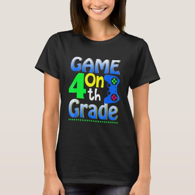 Camiseta Fourth Grade Back To School Video Gamer Game On 4t (Frente)