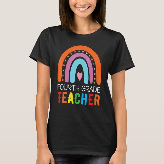 Camiseta Fourth Grade Rainbow Girls Boys Teacher Team 4th G (Frente)