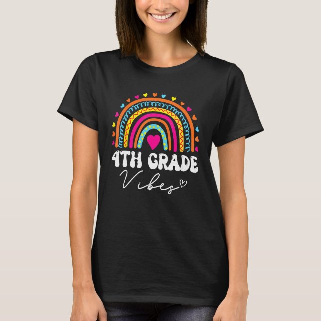Camiseta Fourth Grade Rainbow Girls Boys Teacher Team 4th G (Frente)