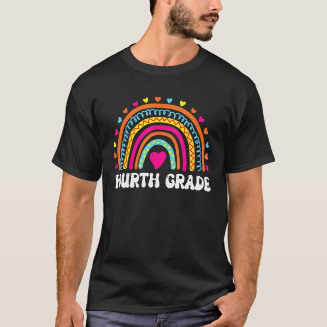 Camiseta Fourth Grade Rainbow Girls Boys Teacher Team 4th G (Frente)