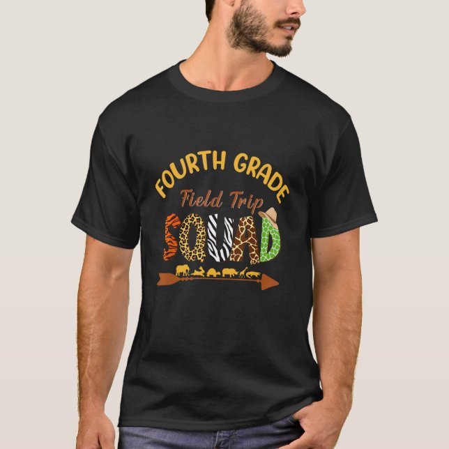 Camiseta Fourth Grade Students School Zoo Field Trip Squad  (Frente)