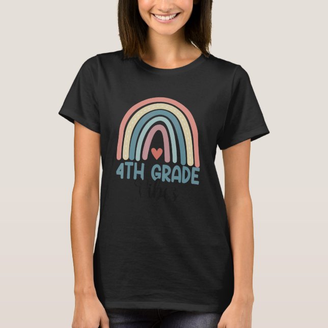 Camiseta Fourth Grade Vibes Back To School Rainbow Teacher  (Frente)