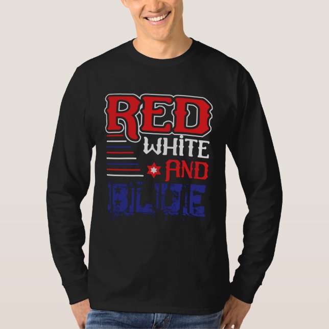 Camiseta Fourth of July 4th of July Red White and Blue (Frente)