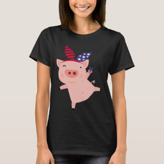 Camiseta Fourth of July Pig