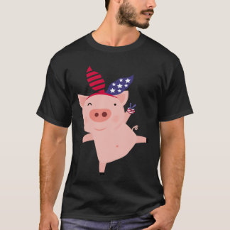 Camiseta Fourth of July Pig