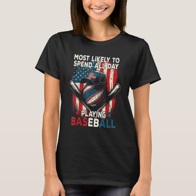 Camiseta Fourth Of July Quote Baseball Player Retro July 4t (Frente)