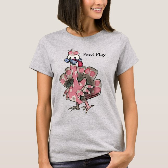 Camiseta Foway Play Cartoon Rosa Turco T shirt (Frente)