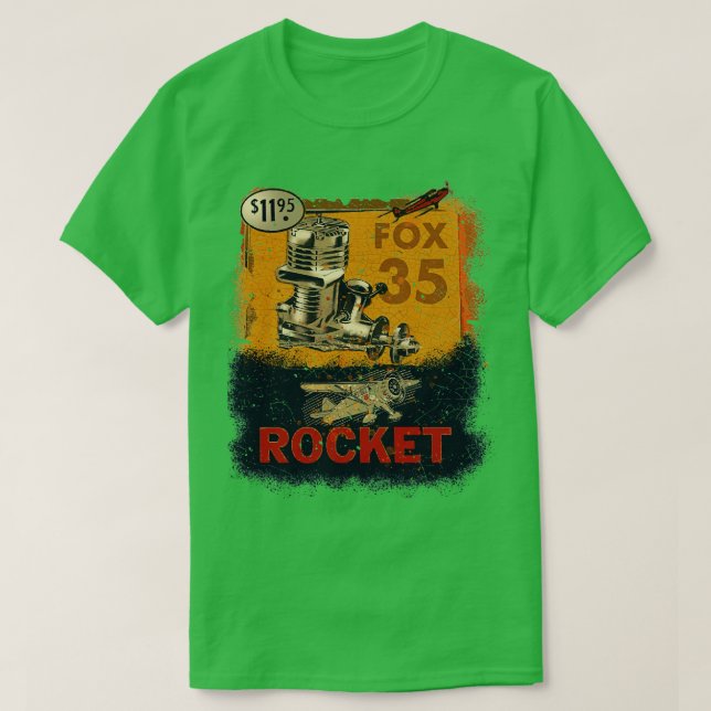 Camiseta Fox 35 vintage: motores de aeronaves (Frente do Design)