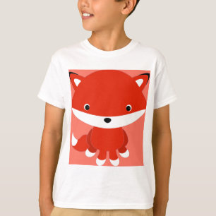 Camiseta Fox alaranjado dos desenhos animados bonitos da