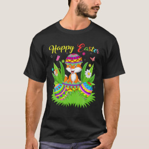 Camiseta Fox Amante de os animais Páscoa Floral Ovo Pasta 