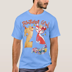 Camiseta Fox Amantes de os animais 2º Aniversário Rapariga 