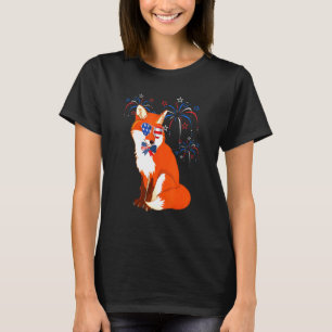 Camiseta Fox American Flag Usa Sunglass Foxes 4 De Julho
