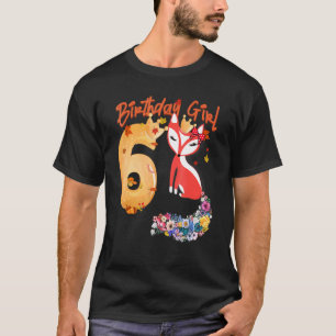 Camiseta Fox Animal 6 Birday Rapariga Raposa B Dia 6 Anos