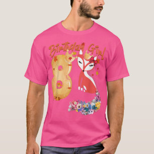 Camiseta Fox Animal Lovers 8th Birthday Girl Fox B-day 8 ye