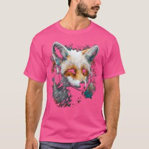 Camiseta Fox Art Music Animal Fones de ouvido Fox