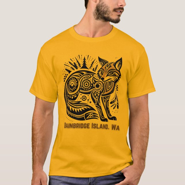 Camiseta Fox Bainbridge Island Washington Nome nativo (Frente)