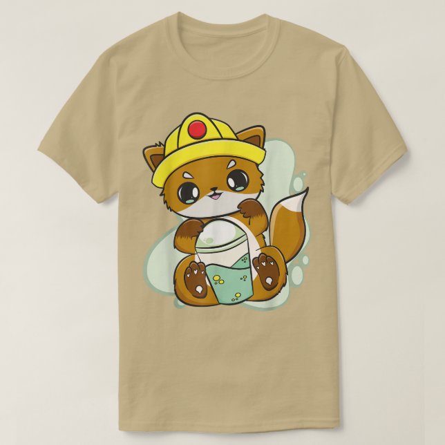 Camiseta Fox Bebe Boba Bubble Tea Para Trabalhadores Da Con (Frente do Design)