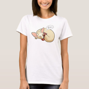 Camiseta Fox bonito de Fennec que dorme com luxuoso da