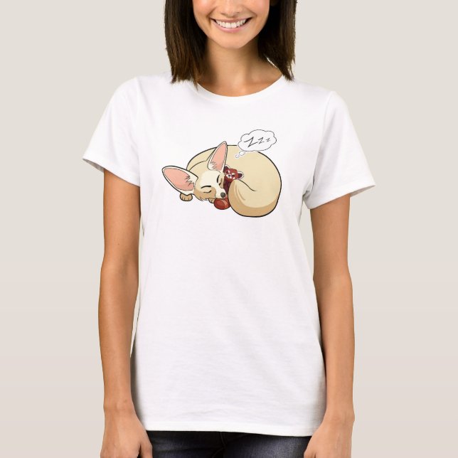 Camiseta Fox bonito de Fennec que dorme com luxuoso da (Frente)