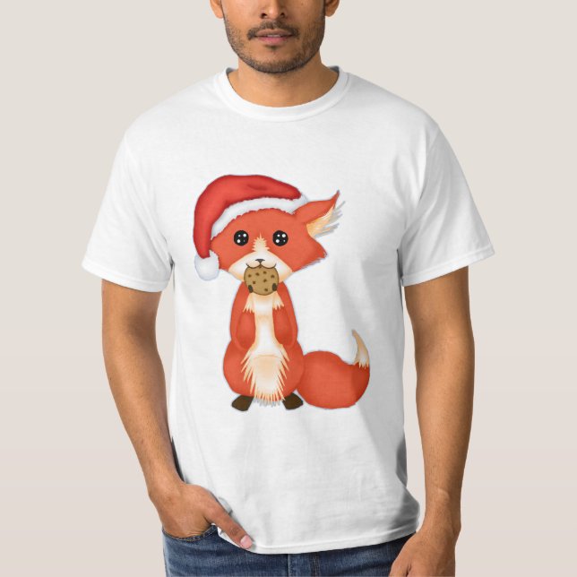 Camiseta Fox bonito do biscoito que veste um chapéu do (Frente)