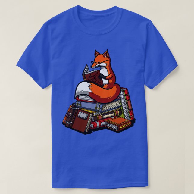 Camiseta Fox Book Leitura de Nerd - Fofas de Bibliotecas An (Frente do Design)