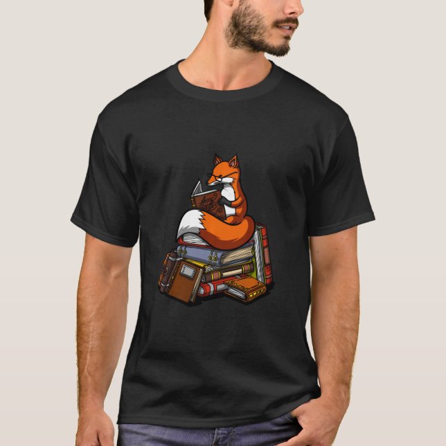 Camiseta Fox Book Leitura Geek Nerd Bibliotecários Engraçad (Frente)