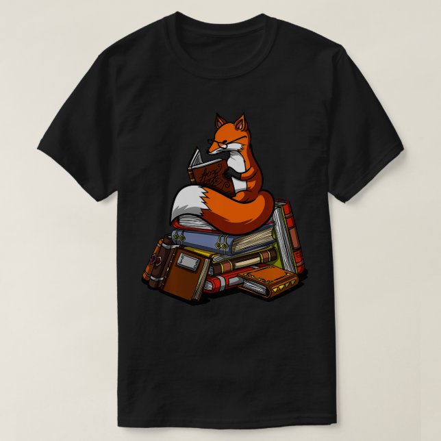 Camiseta Fox Book Leitura Geek Nerd Bibliotecários Engraçad (Frente do Design)