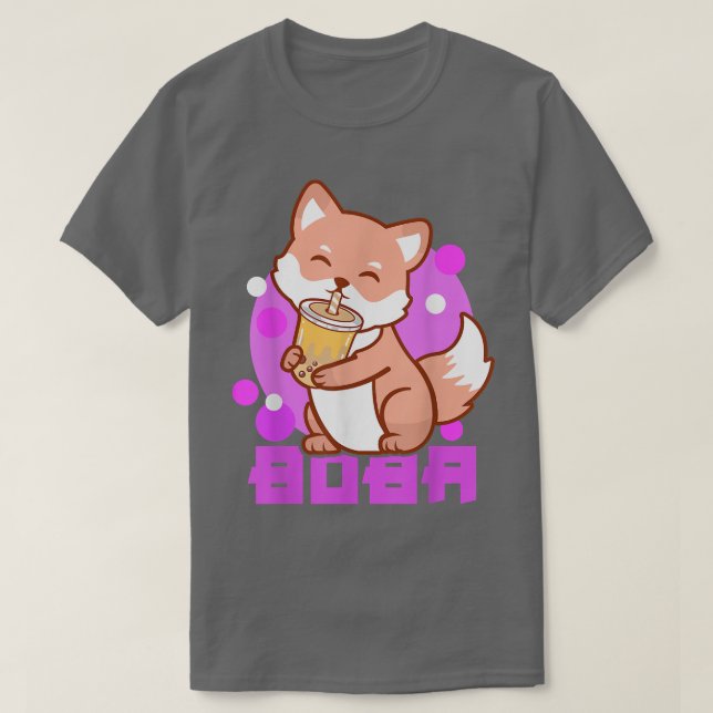 Camiseta Fox Bubble Tea Anime Boba Kawaii Neko Girls (Frente do Design)