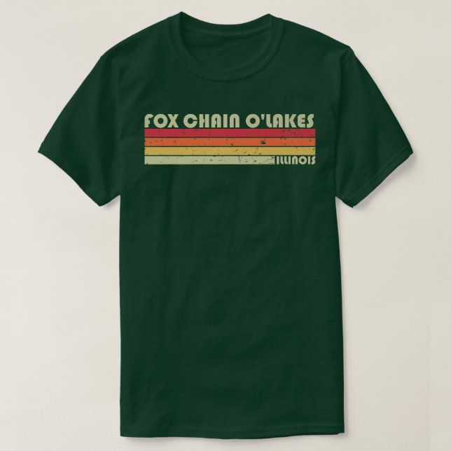Camiseta FOX CHAIN OLAKIS ILLINOIS Funny Fish Camping Su (Frente do Design)