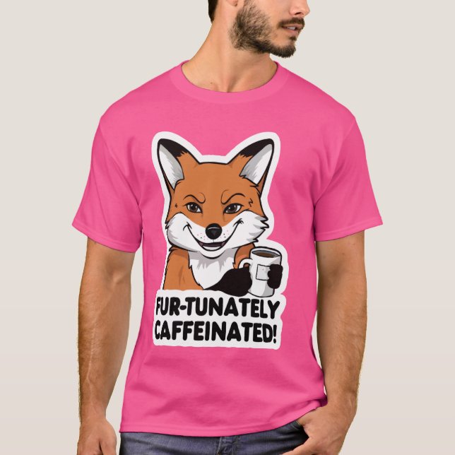 Camiseta Fox Coffee Lover Caffeine Fox Mug Café (Frente)