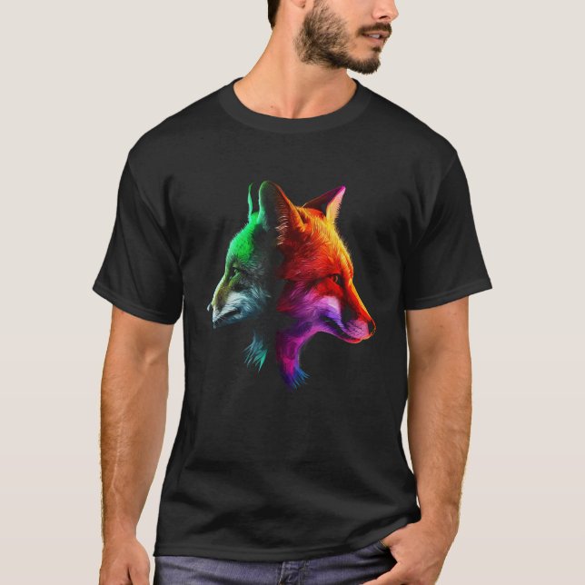 Camiseta Fox Colourful Fantasy  Animal Fox (Frente)