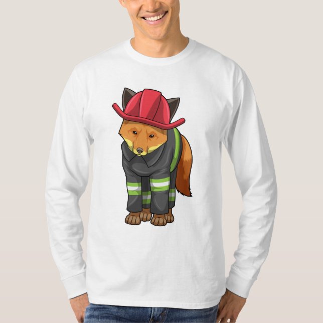 Camiseta Fox como Bombeiro com Capacete (Frente)