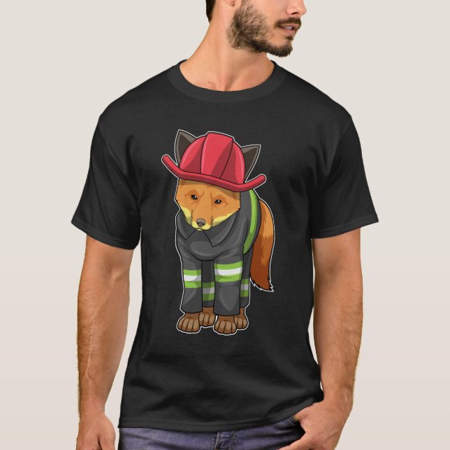 Camiseta Fox como Bombeiro com Capacete (Frente)