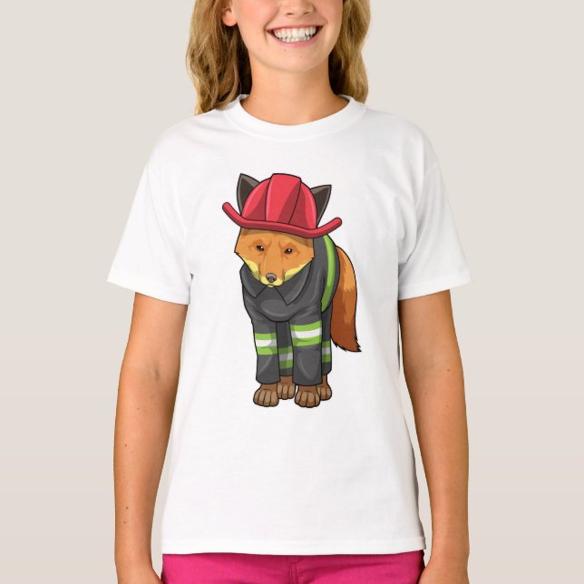 Camiseta Fox como Bombeiro com Capacete (Frente)
