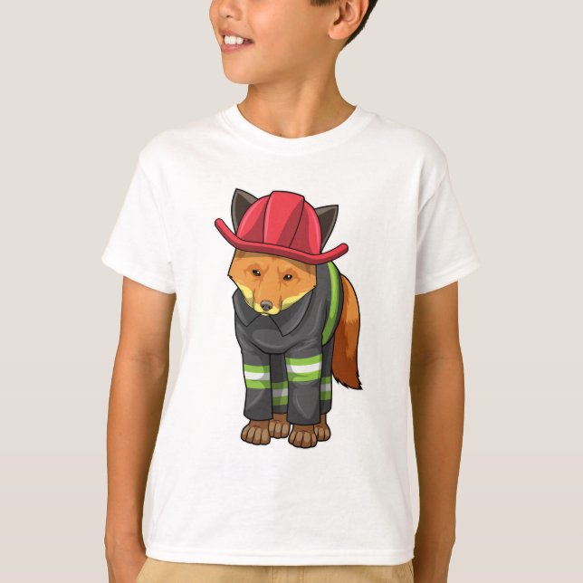Camiseta Fox como Bombeiro com Capacete (Frente)