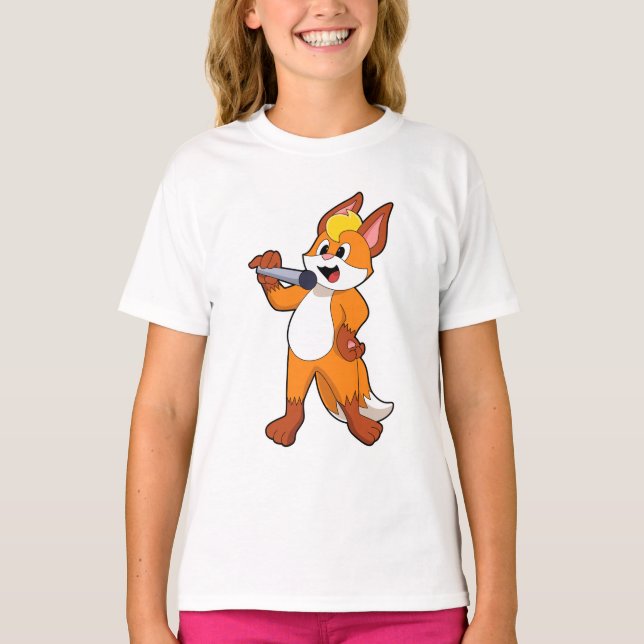 Camiseta Fox como Cantor com Microfone (Frente)