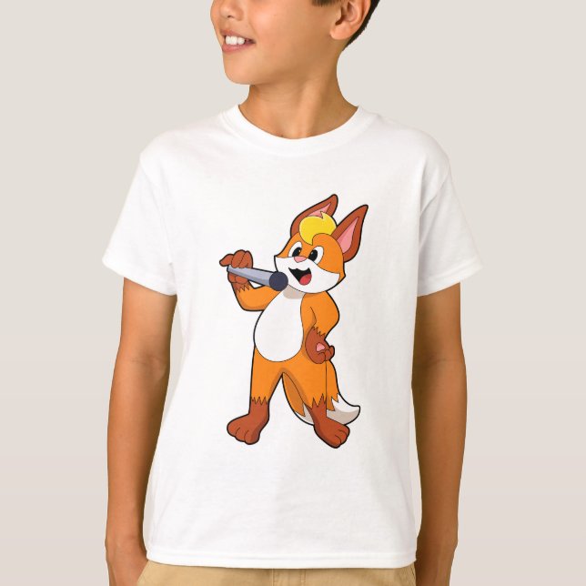 Camiseta Fox como Cantor com Microfone (Frente)