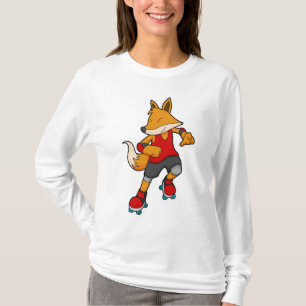 Camiseta Fox como Patinador com skates Roller