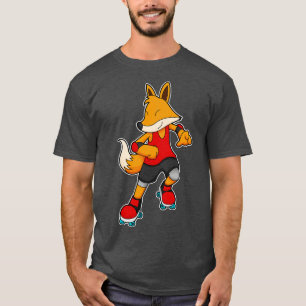 Camiseta Fox como Patinador com skates Roller
