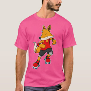 Camiseta Fox como Patinador com skates Roller