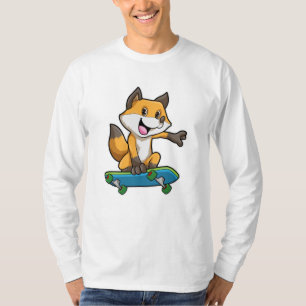 Camiseta Fox como skater com skate