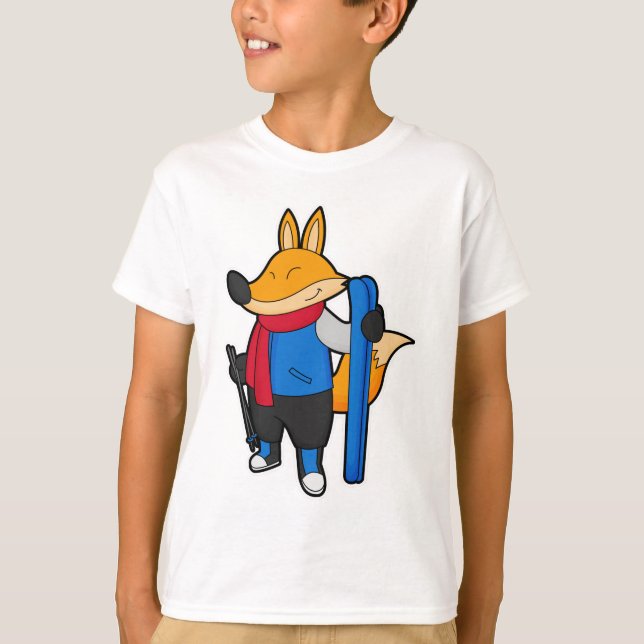 Camiseta Fox como Skier com Esqui (Frente)