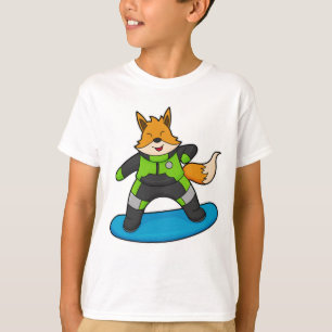 Camiseta Fox como Snowboarder com Snowboard
