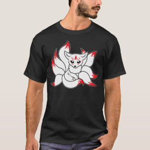 Camiseta Fox Cute Engraçado Kitsune Kami Anime Kawaii
