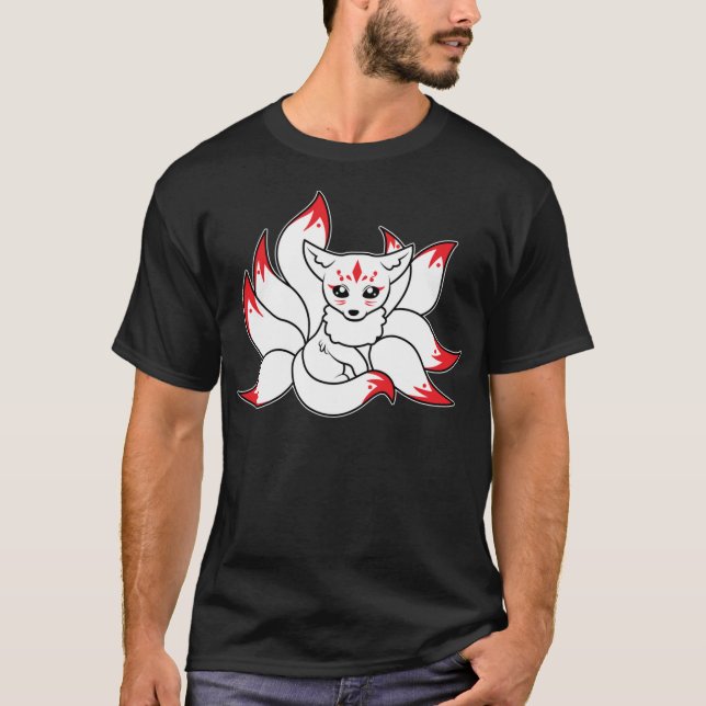 Camiseta Fox Cute Engraçado Kitsune Kami Anime Kawaii (Frente)