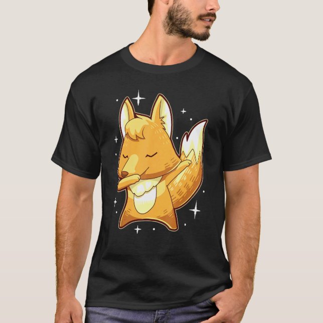 Camiseta Fox Dabbing Dancer Choreógrafo Instrutor Mammal (Frente)