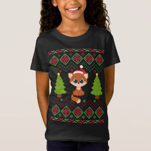 Camiseta Fox de Natal Engraçada Clássica Feia Doce Amor Fox