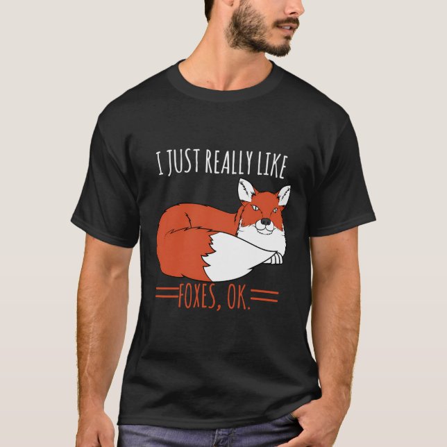 Camiseta Fox Design I Adoro Raposas Ok (Frente)