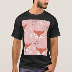 Camiseta Fox Divertido: Padrão de Floresta Bonita